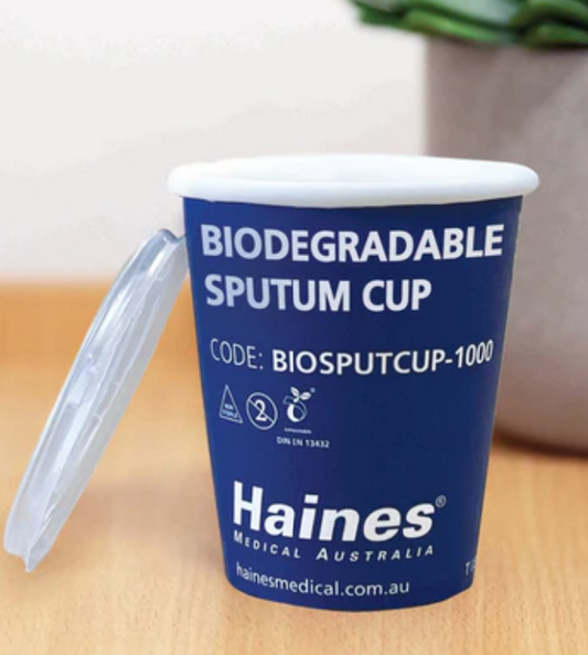 Haines Compostable Sputum Cup with Lid