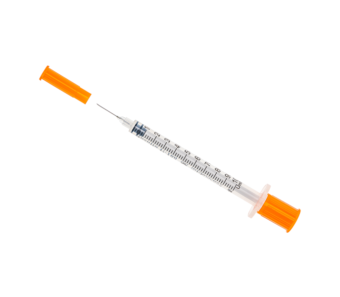 MDevices Insulin Syringe 1ml with Standard Fixed Needle. 27G x (1/2") 13mm and 29G x 1/2")13mm. Pack of 100