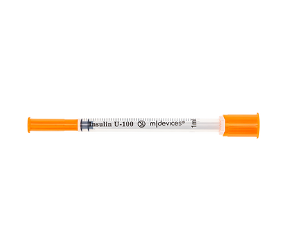 MDevices Insulin Syringe 1ml with Standard Fixed Needle 29G x 1/2")13mm IV120129