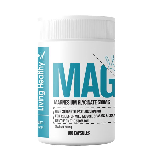 Living Healthy Magnesium Glyciante 500mg (Pack of 100 Caps) L668W100