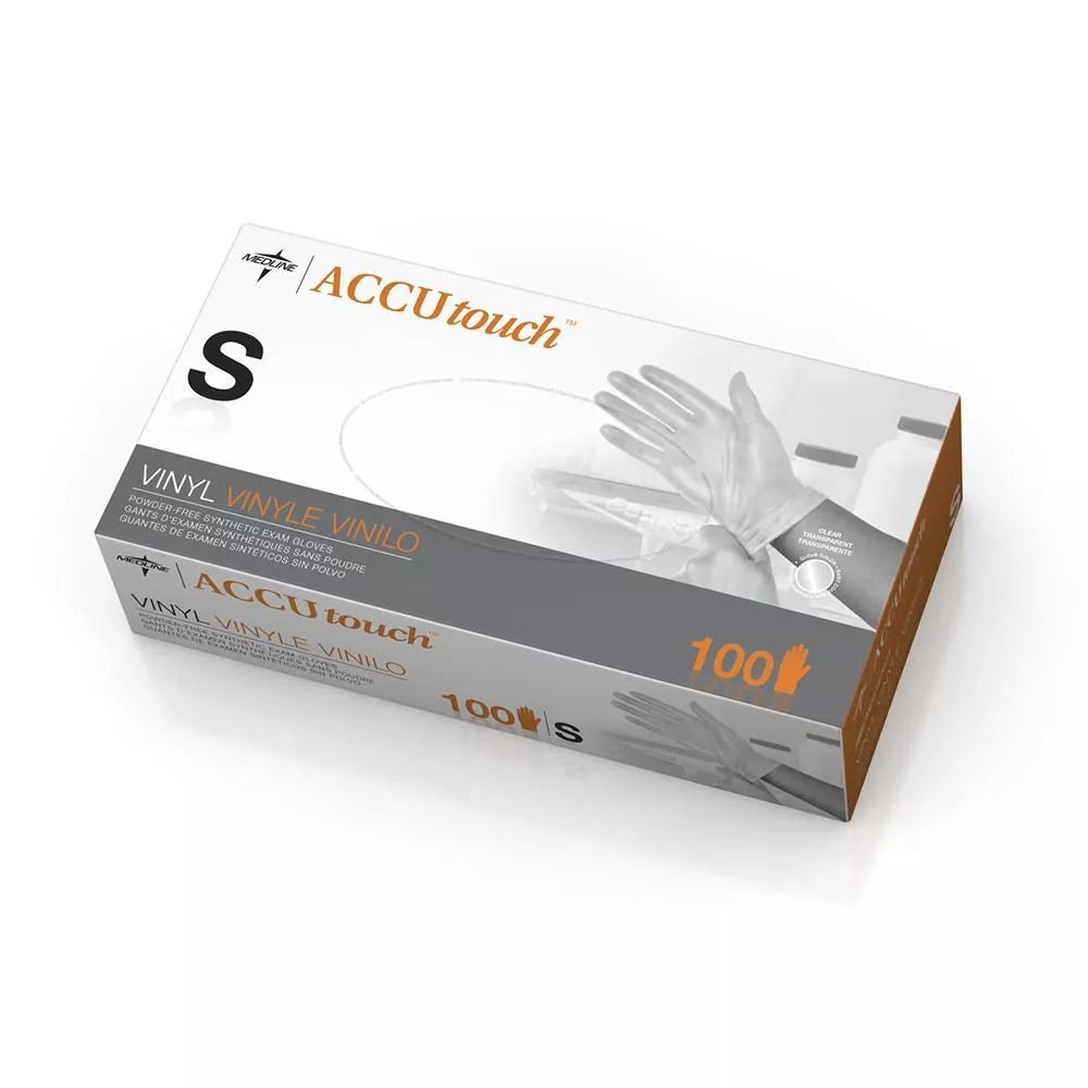 ACCUtouch® Clear Vinyl Exam Gloves - Non-sterile, Powder free, Latex free (Size: XS, S, M, L, XL)