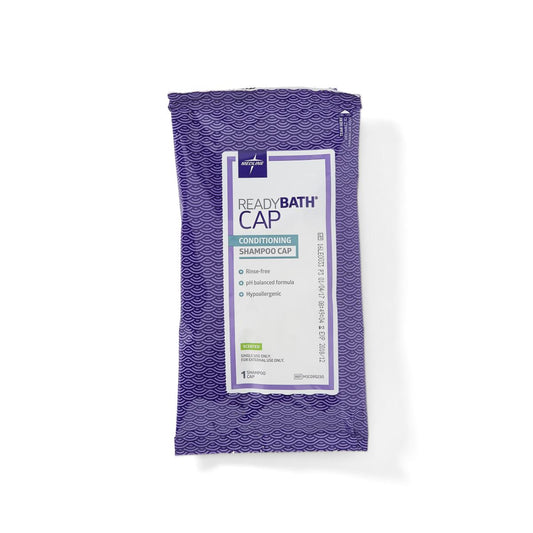 Medline ReadyBath® Rinse-Free Shampoo and Conditioning Caps, Scented, Peel & Reseal MSC095230