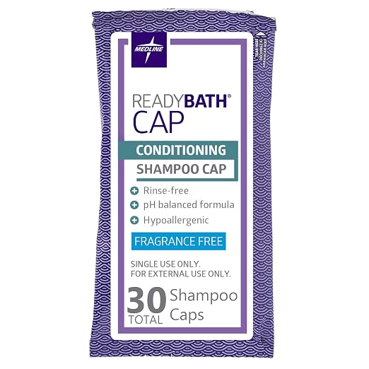 Medline ReadyBath® Rinse-Free Shampoo and Conditioning Caps, Fragrance Free, Peel & Reseal MSC095231