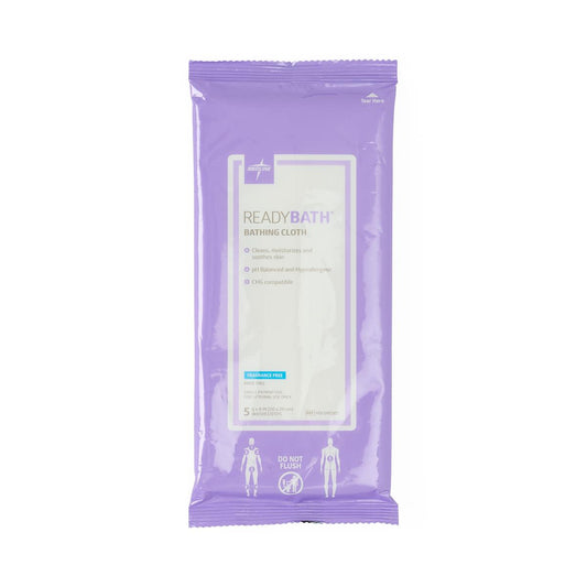 Medline ReadyBath® Total Body Cleansing Standard Weight Washcloths, Fragrance Free, Peel & Reseal, 5/Pack MSC095307