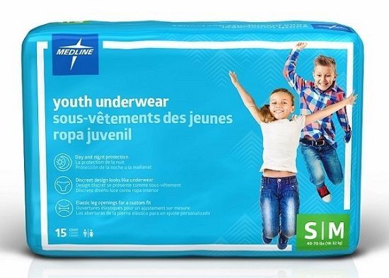 Medline Drytime Youth Underwear.