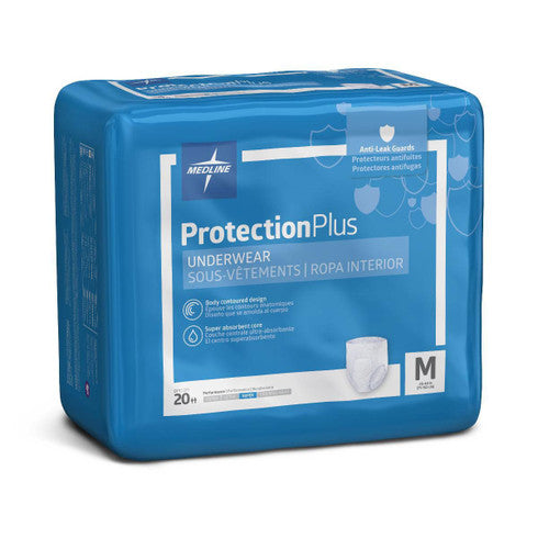 Medline Protection Plus Super Extended Underwear (Small, Medium, Large, Xlarge, XXLarge)