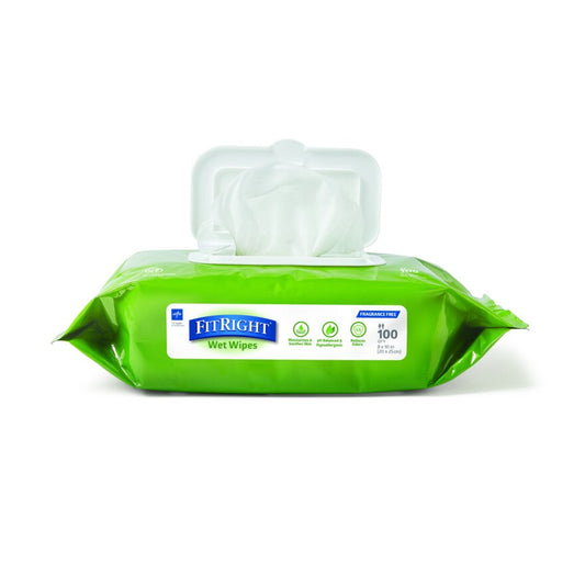 Medline FitRight Everyday Aloe Vera Wet Wipes, 8 x 10 inch (20 x 25cm) MSCCA263954