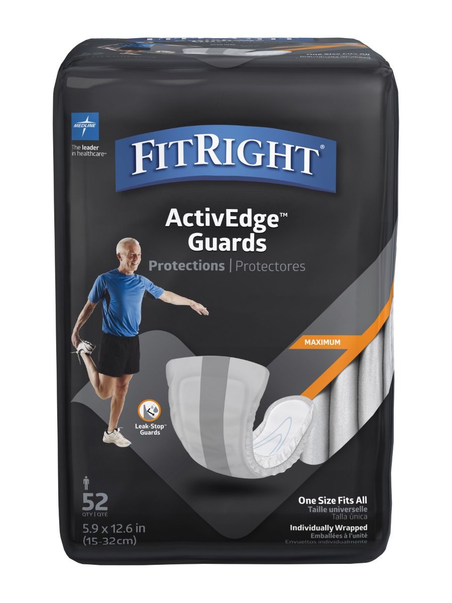 Medline FitRight ActivEdge™ Male Guards, 6 x 11" (14 x 25 cm) MSCMGO2