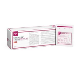 Medline Signature Latex Essential Powder Free Gloves. Pack of 50. (Size, 6.0, 6.5, 7.0, 7.5, 8.0, 8.5, 9.0)