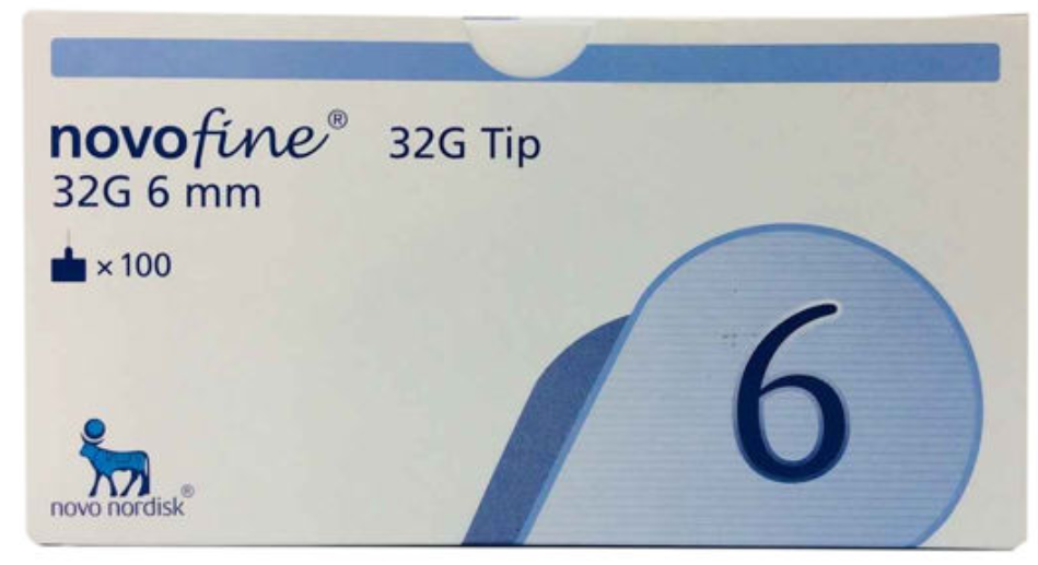 Novofine Insulin Pen Needles Pack of 100 (Size: 30G 8mm, 32G 4mm, 32G 6mm)