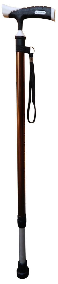 Surgical Basics Walking Stick Bronze Adjustable Non-slip Handle With Strap 72-95cm
