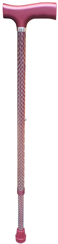 Surgical Basics Walking Stick Red Engraved Adjustable 72-94cm