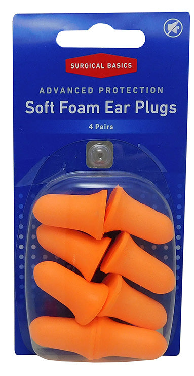 Surgical Basics Foam Advanced Ear Plugs With a Noise Reduction Rating of NRR 32 (4 Pairs)