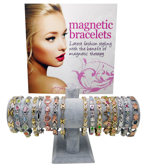 Magnetic Wrist Bracelets (16 Designs) Display of 16