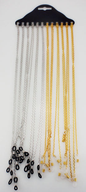 Spectacle Metal Chain Gold/silver Display of 12