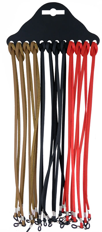 Spectacle Cord Tan/black/red Leather Display of 12