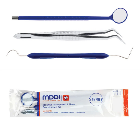 MDDI Periodontal (3,2 Piece) Perio-Sickle Single-Use Examination Kit Sterile (Box of 100)