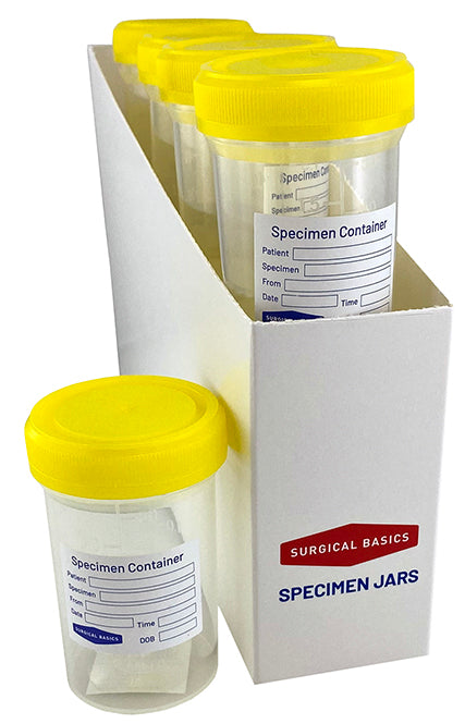 60ml Specimen Jars Leak Proof. Pack of 10