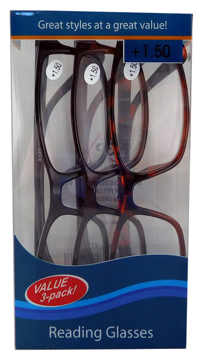 Reading Glasses 1.5 Strength (3 Pack)