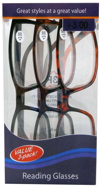 Reading Glasses 3pk 3.0 Strength
