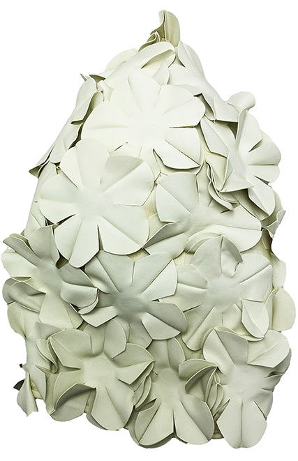 Rubber Floral Swim Cap White