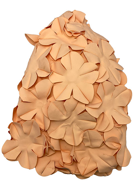 Rubber Floral Swim Cap Pastel Peach