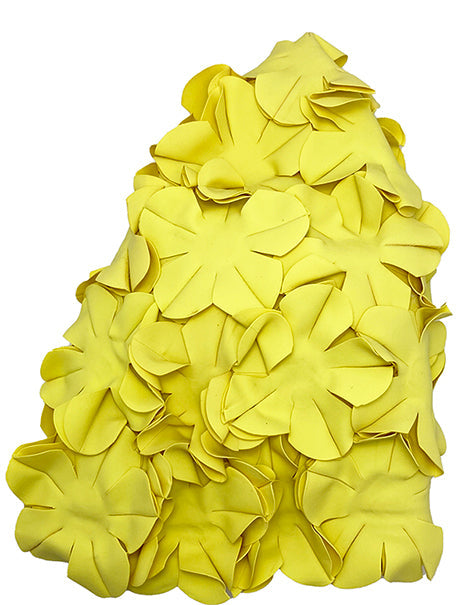 Rubber Floral Swim Cap Pastel Yellow