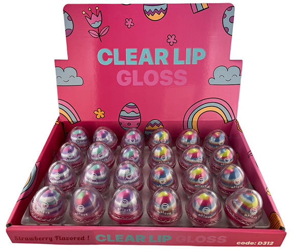 Rainbow Egg Lip Gloss Display of 24