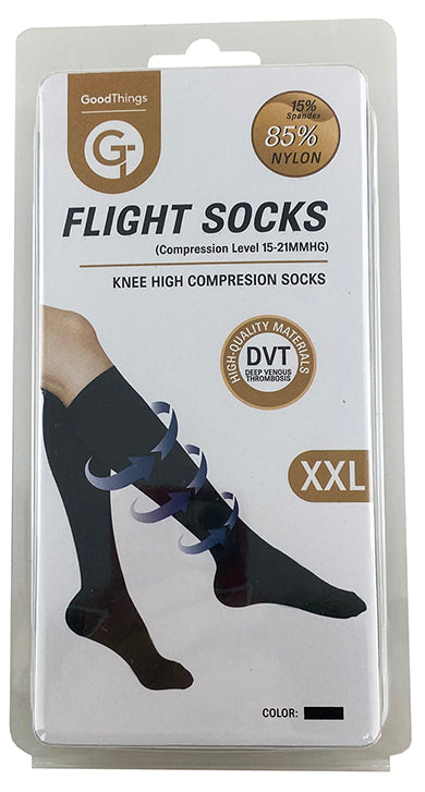 Goodthings Flight Socks Knee High Black XXL 1Pr