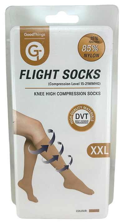 Goodthings Flight Socks Knee High Beige XXL 1pr