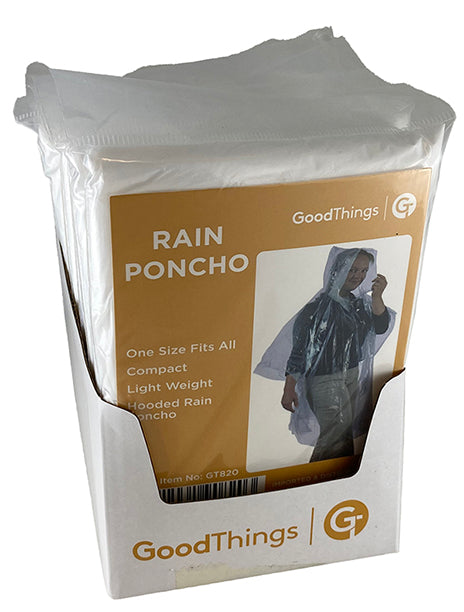 Rain Poncho Adult Display of 12