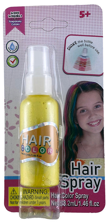 Coloured Hair Spray (Water Based) 48ml Yellow – Water Washable Cleanup