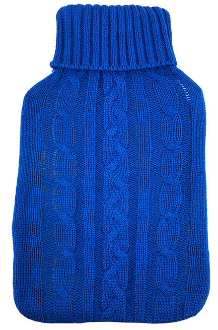 Hot Water Bottle Cover Blue Knit – Fits Standard 2l Bottle