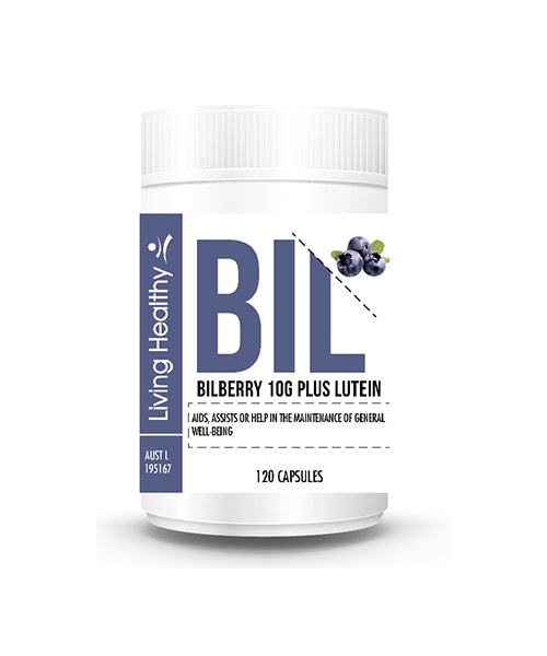 Living Healthy Bilberry 10g Plus Lutein (Pack of 120 Caps)