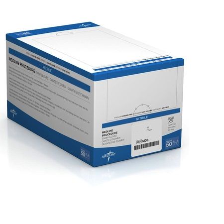 Medline Sterile Procedure Nitrile Exam Gloves. Powder Free. Latec Free. (Size: Small, Medium, Large, X Large)