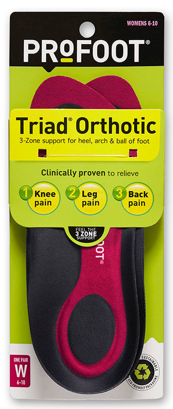 Profoot Triad Orthotic Size 6-10 – 3 Zone Support For Knee Leg & Back Pain