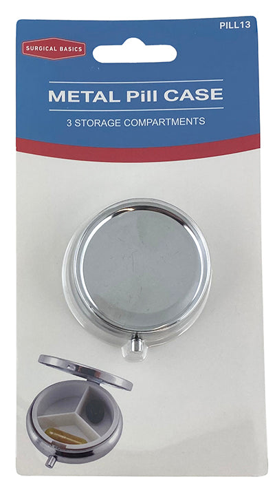 Surgical Basics Pill Case Metal 3 Section