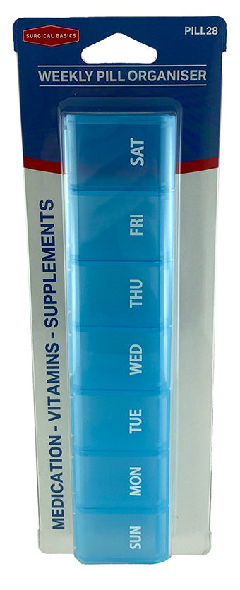 Surgical Basics Pill Box Weekly Large Capacity Daily Sections 20×4.5×2.5cm