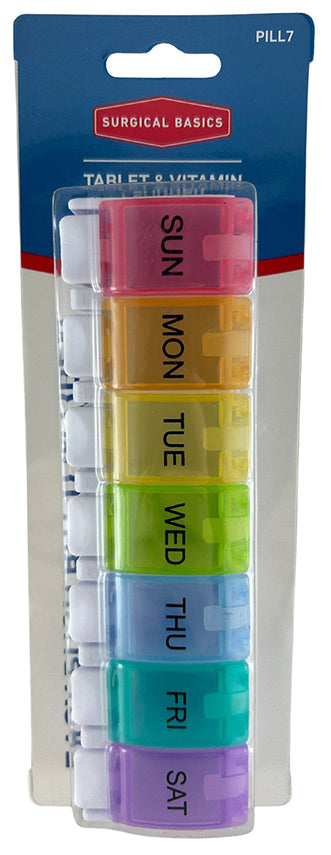 Surgical Basics Pill Box Weekly 1 Per Day 17 X 5 X 3.2cm