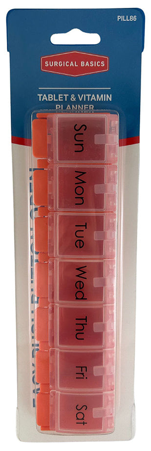 Surgical Basics Pill Box Weekly 1 Per Day 22.3 X 5.8 X 2.7cm