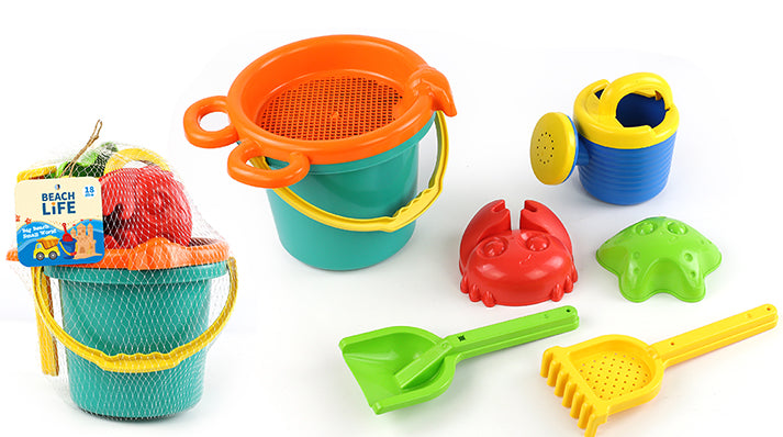 Beach Set Bucket 7 Piece 100% Recycled 27X23cm