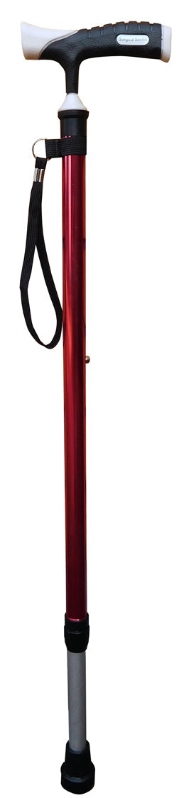 Surgical Basics Walking Stick Red Adjustable Non-slip Handle With Strap 72-95cm