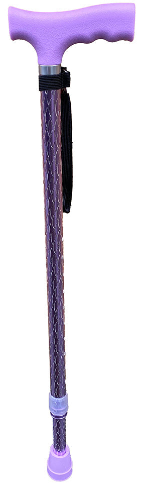 Surgical Basics Walking Stick Purple Engraved Adjustable 72-95cm