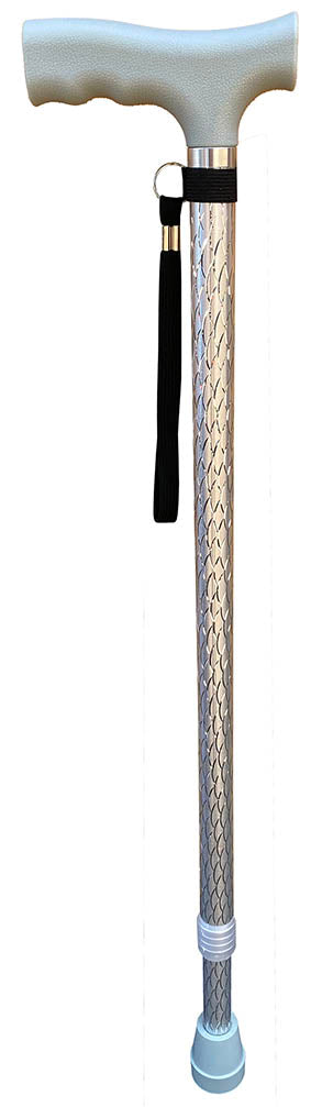 Surgical Basics Walking Stick Silver Engraved Adjustable 72-95cm