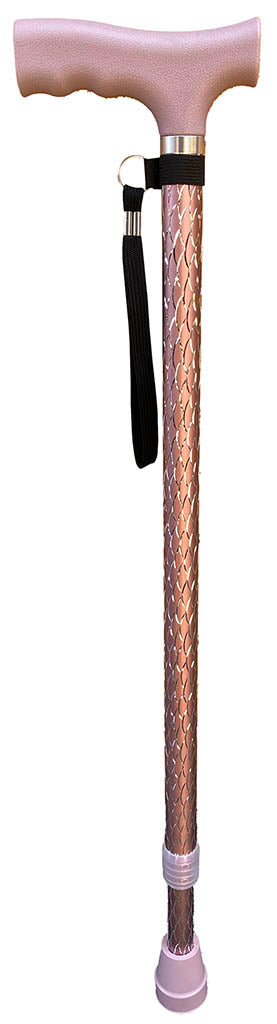 Surgical Basics Walking Stick Dusty Rose Engraved Adjustable 72-95cm