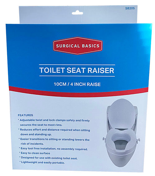 Surgical Basics Raised Toilet Seat (4 Inches/10cm)