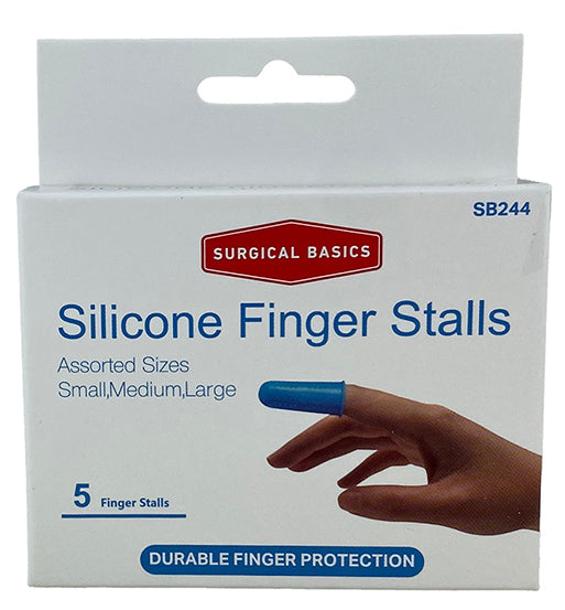 Surgical Basics Silicone Finger Stalls Assorted Sizes 5 Pack