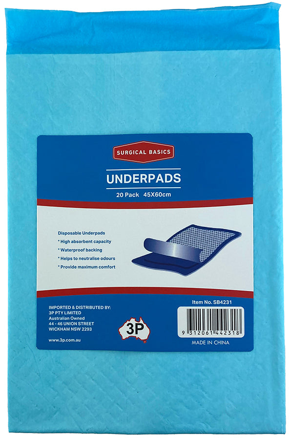 Surgical Basics Underpads (45 X 60cm) 20 Pack