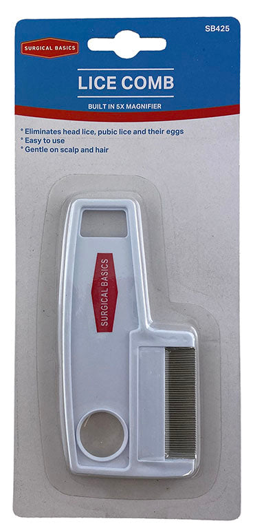 Surgical Basics Metal Lice Comb With Magnifier