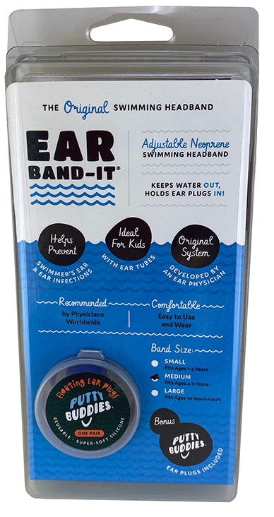 Putty Buddies Ear Band-it Small With Ear Plug 18 months 42-47cm (5 Colours)